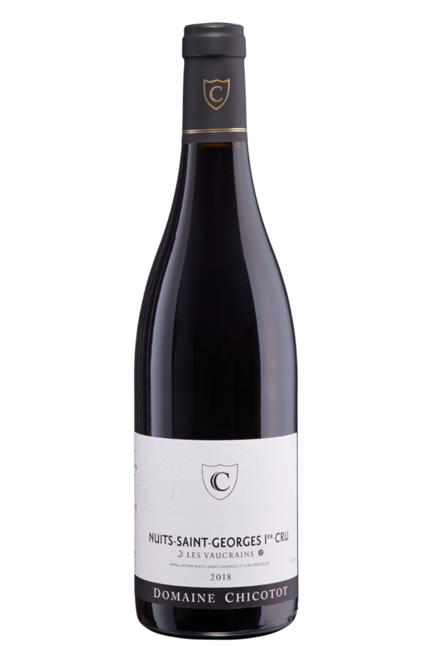 Flasche mit Rotwein, Nuits-Saint-Georges 2018 von Chicotot