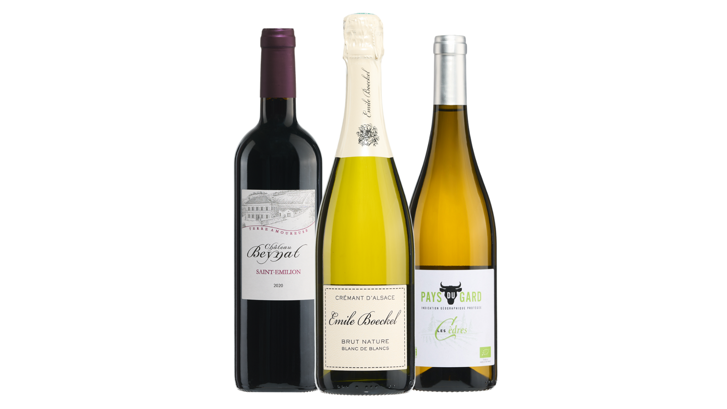 Weinpaket mit 3 Bioweinen aus Frankreich