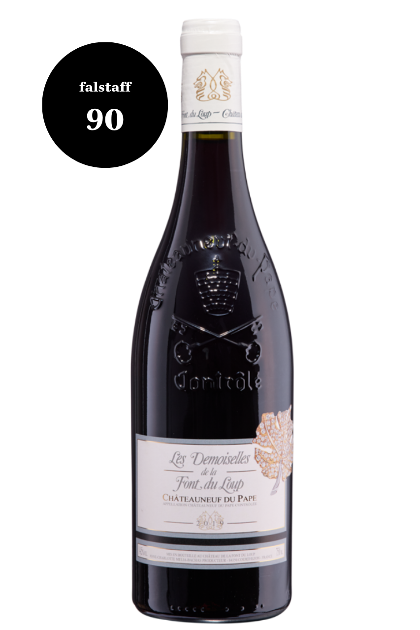 Flasche Rotwein Châteauneuf-du-Pape Demoiselles vom Château de la Font du Loup