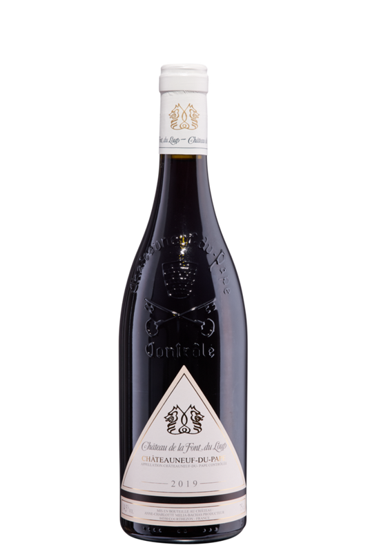 Flasche Rotwein Châteauneuf-du-Pape rouge vom Château de la Font du Loup