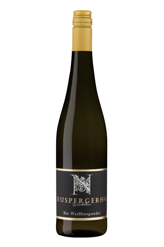 Flasche Weißwein Weißburgunder vom Weingut Neusperger Hof aus der Pfalz